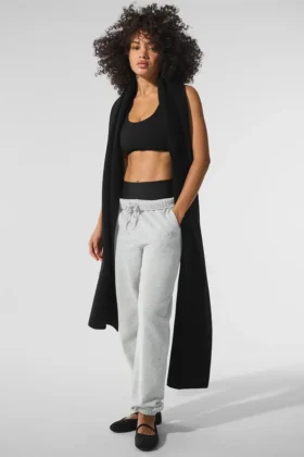 Oversized sjaal van merinowol - Zwart