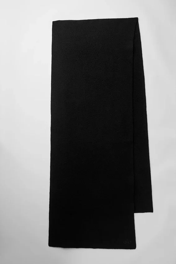 Oversized sjaal van merinowol - Zwart