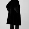 Oversized trenchcoat van imitatiebont - Zwart