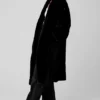 Oversized trenchcoat van imitatiebont - Zwart