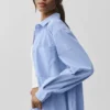 Pinstripe Daylight overhemd met lange mouwen en knopen – Licht Provence-blauw/wit