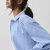 Pinstripe Daylight overhemd met lange mouwen en knopen – Licht Provence-blauw/wit