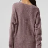 Pluche kasjmier jurk met wafelstructuur - Mushroom Heather