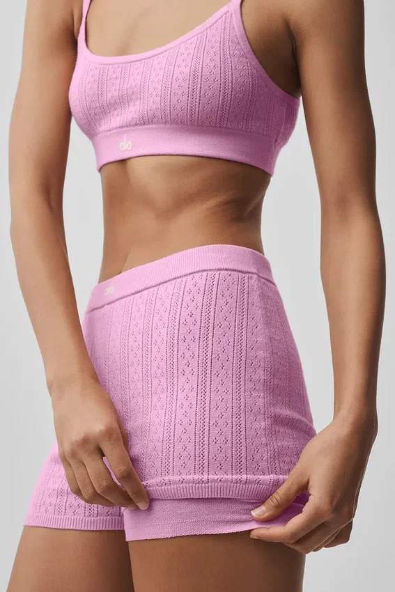 Pointelle-trui Be Mine Hot Short - Candy Heart Pink