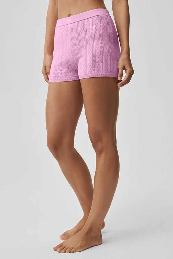 Pointelle-trui Be Mine Hot Short - Candy Heart Pink