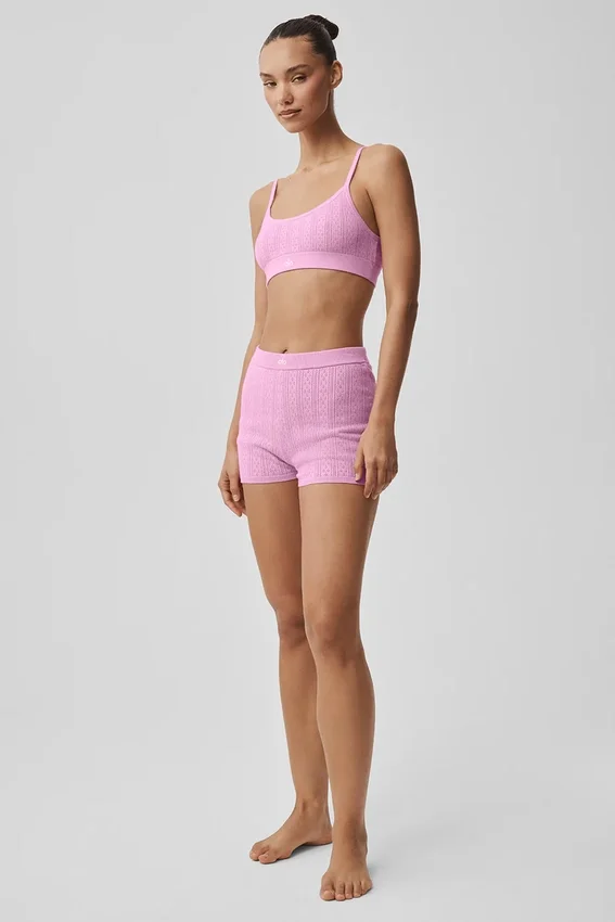 Pointelle-trui Be Mine Hot Short - Candy Heart Pink