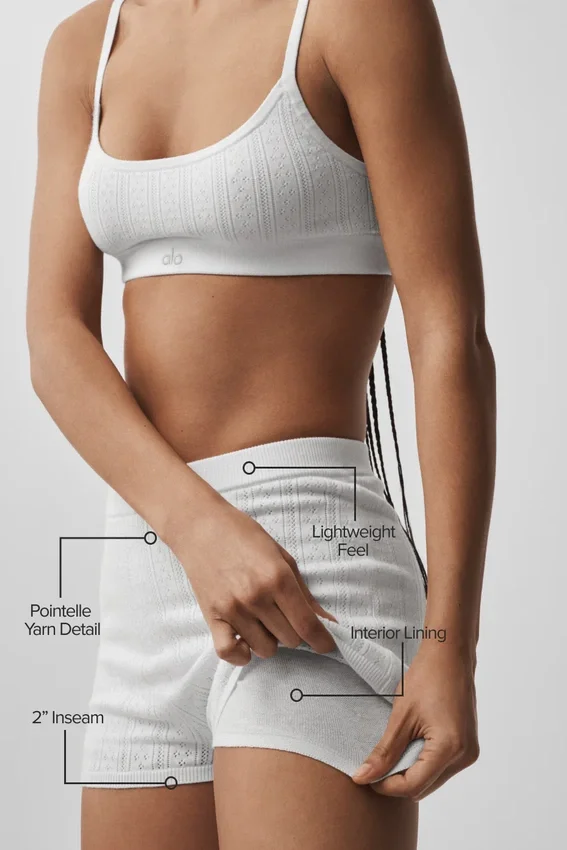 Pointelle-trui Be Mine Hot Short - Semi-transparant wit