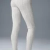 Pointelle-trui met High-Waist ‘Be Mine’-Leggings – Lichtgrijs gemêleerd