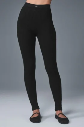 Pointelle Truie High-Waist Be Mine-Legging - Zwart