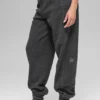 Polar Fleece High-Waist Retreat-joggingbroek – donker gemêleerd grijs