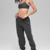 Polar Fleece High-Waist Retreat-joggingbroek – donker gemêleerd grijs