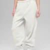 Polar Fleece High-Waist Retreat-joggingbroek - wit gemêleerd grijs