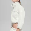 Polar Fleece Retreat cropped jas - Wit gemêleerd grijs
