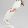 Polar Fleece Retreat cropped jas - Wit gemêleerd grijs