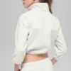 Polar Fleece Retreat cropped jas - Wit gemêleerd grijs