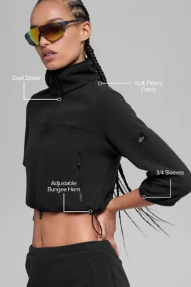 Polar Fleece Retreat kort jasje – Zwart