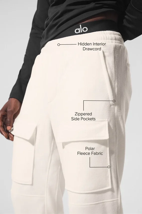Polar Fleece Ridge-cargobroek - Ivoor