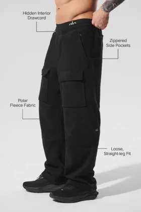 Polar Fleece Ridge-cargobroek – Zwart