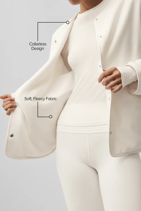 Polar Fleece Take Note-jas - Ivoor