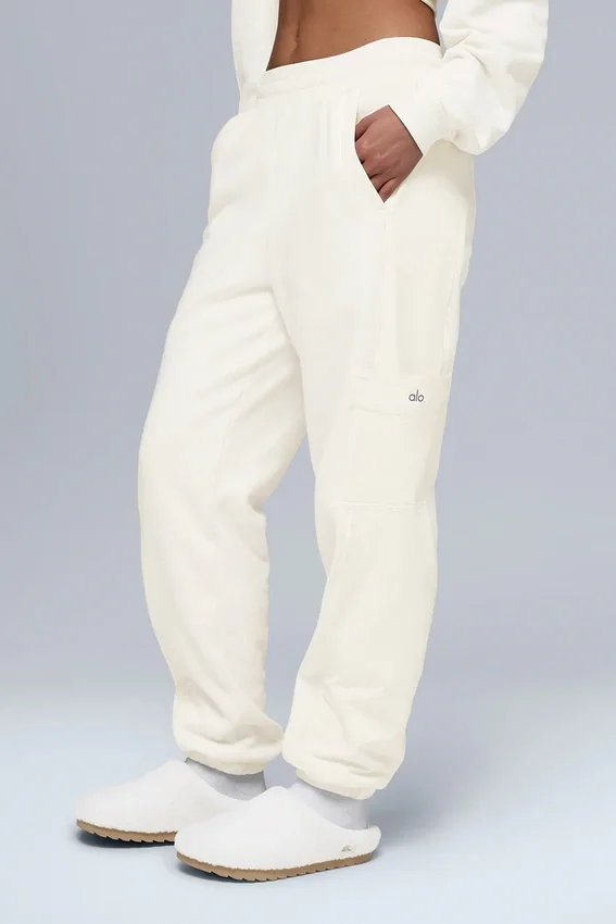 Polar Fleece Wintry Mix-broek - Ivoor