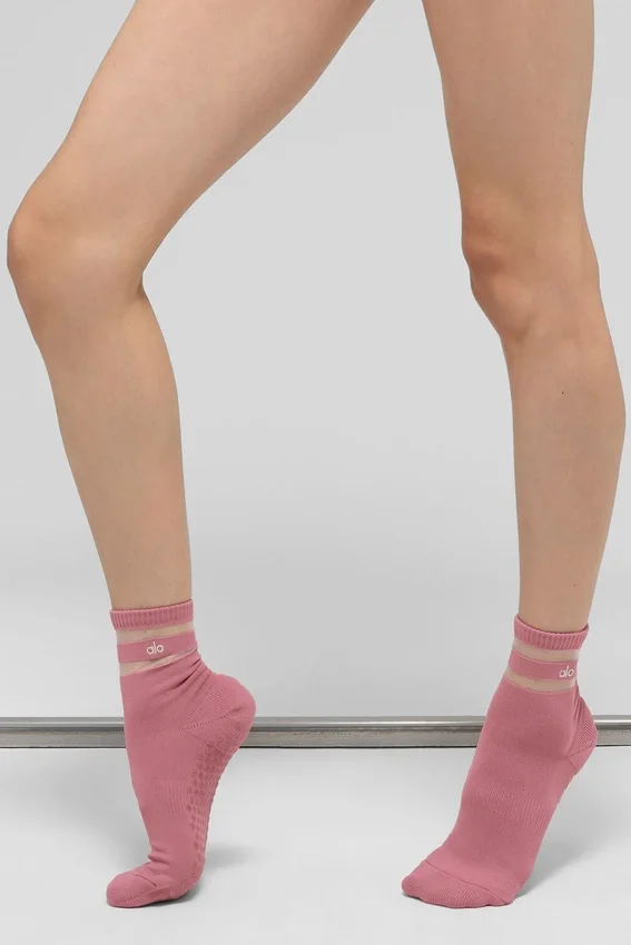 Pulse Grip-sok voor dames - Pink Wild Rose
