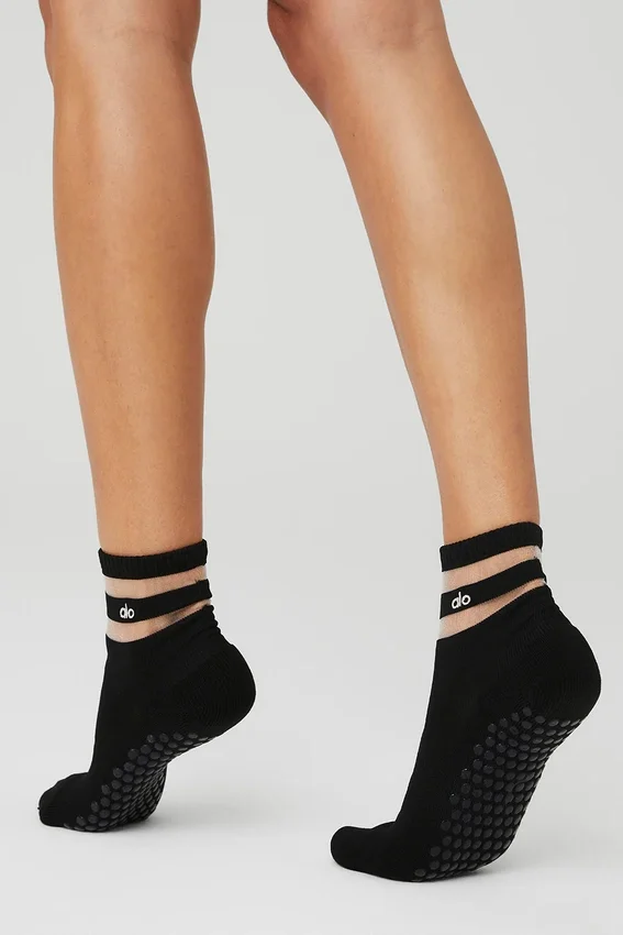Pulse Grip-sok voor dames - Zwart