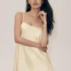 Radiance-jurk van zijden mix - zandbeige
