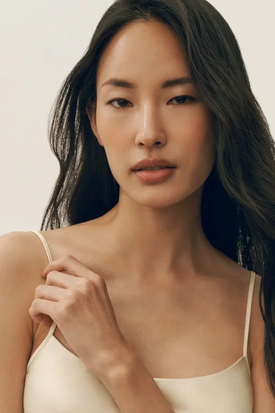 Radiance-jurk van zijden mix - zandbeige