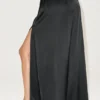 Radiance lange rok met lage taille van zijden mix - Zwart