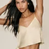 Radiance-top van zijden mix - Sandy Beige