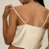 Radiance-top van zijden mix - Sandy Beige