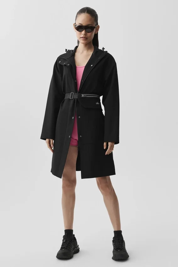 Rain or Shine lange jas - Zwart