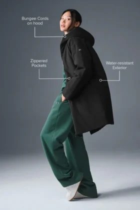 Rain or Shine Puffer lange jas – Zwart