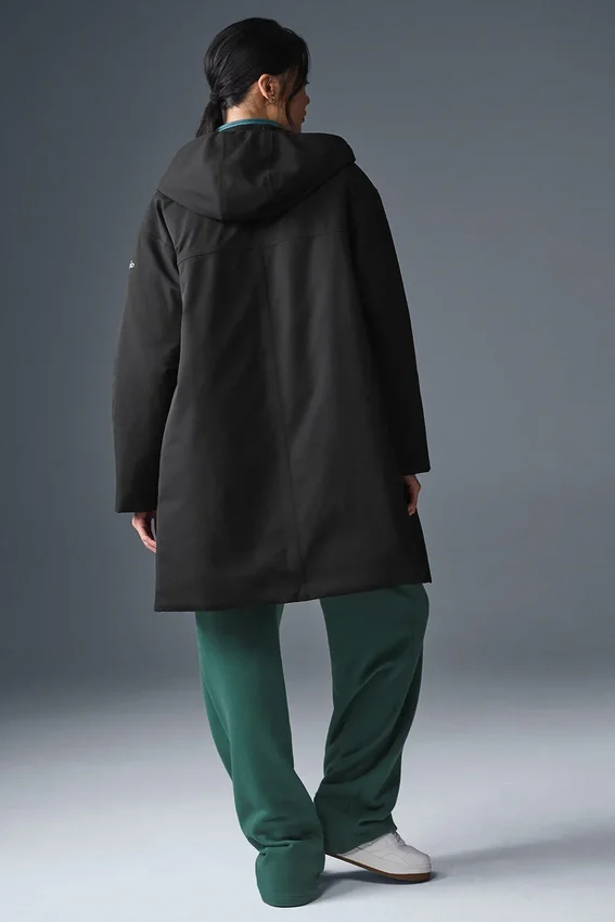 Rain or Shine Puffer lange jas - Zwart