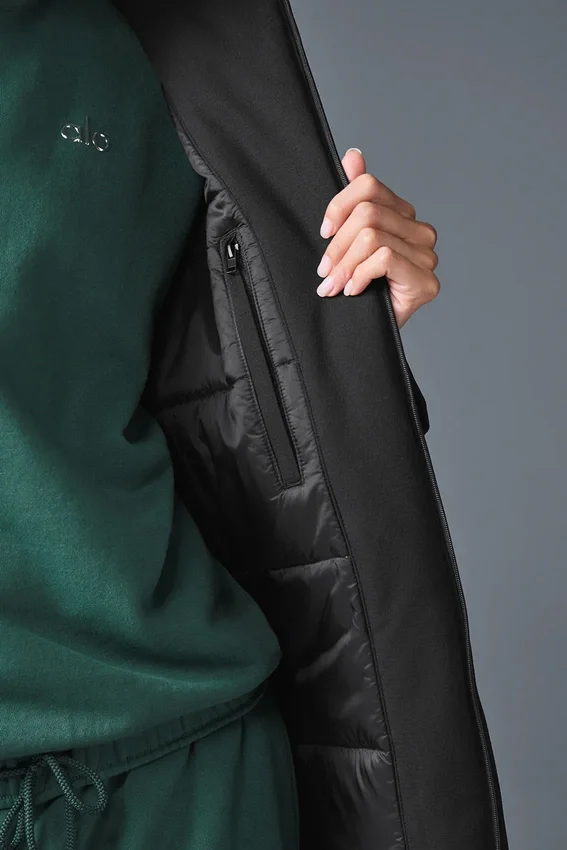 Rain or Shine Puffer lange jas - Zwart