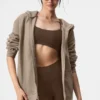 Renown hoodie met doorlopende rits - Gravel