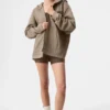 Renown hoodie met doorlopende rits - Gravel