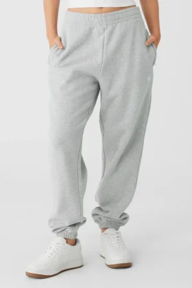 Renown joggingbroek met omgeslagen boorden – Athletic Heather Grey