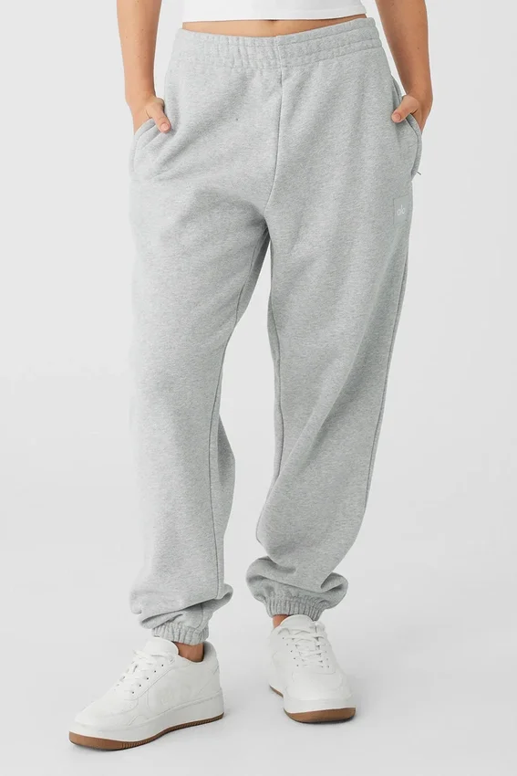 Renown joggingbroek met omgeslagen boorden – Athletic Heather Grey