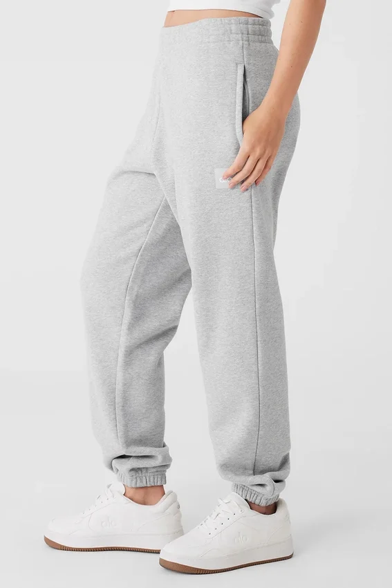 Renown joggingbroek met omgeslagen boorden – Athletic Heather Grey