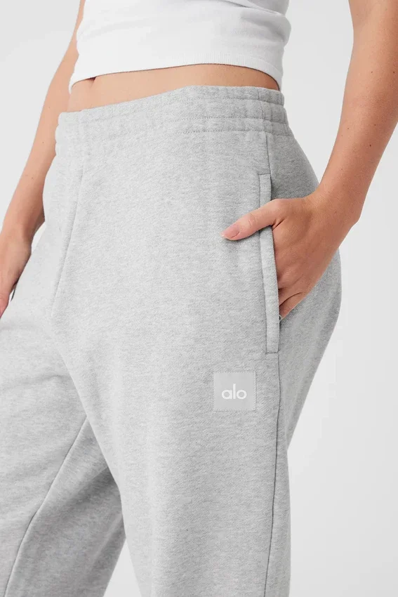 Renown joggingbroek met omgeslagen boorden – Athletic Heather Grey