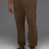 Renown joggingbroek met omgeslagen boorden – zwaar gewicht – Espresso