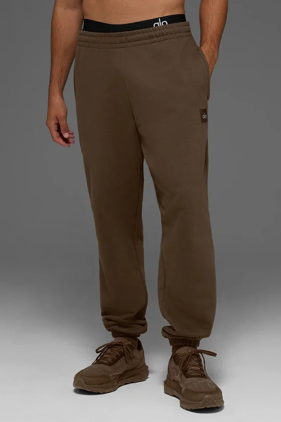 Renown joggingbroek met omgeslagen boorden – zwaar gewicht – Espresso