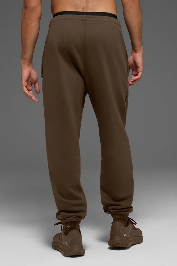 Renown joggingbroek met omgeslagen boorden – zwaar gewicht – Espresso