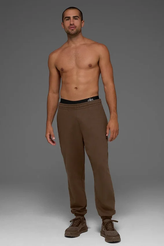 Renown joggingbroek met omgeslagen boorden – zwaar gewicht – Espresso
