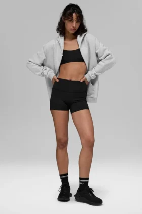 Renown zware Hoodie met doorlopende rits - Athletic Heather Grey