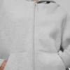 Renown zware Hoodie met doorlopende rits - Athletic Heather Grey