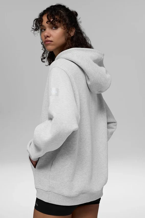 Renown zware Hoodie met doorlopende rits - Athletic Heather Grey