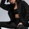 Renown zware Hoodie met volledige rits - Zwart