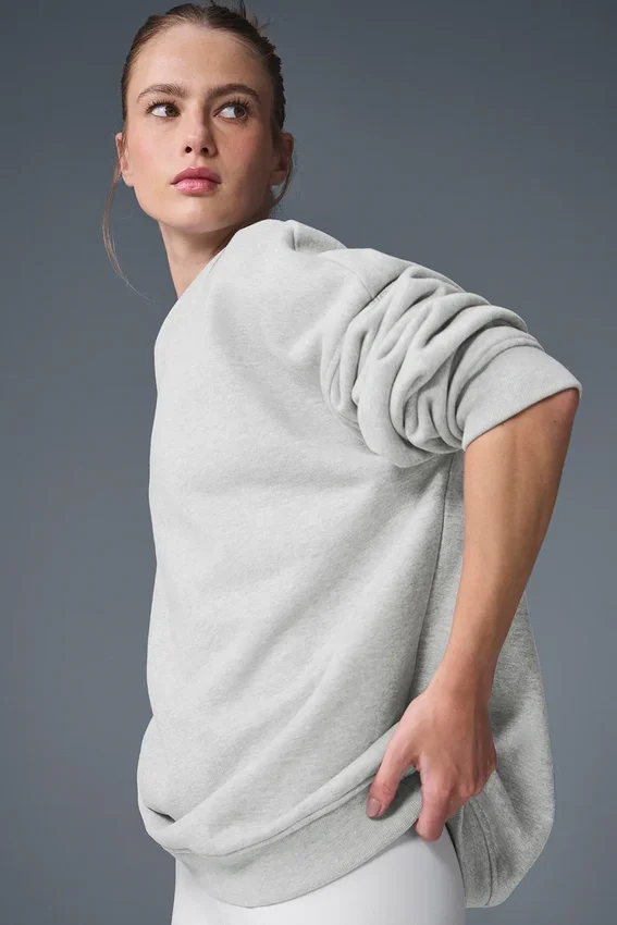 Renown zware trui met ronde hals – Athletic Heather Grey